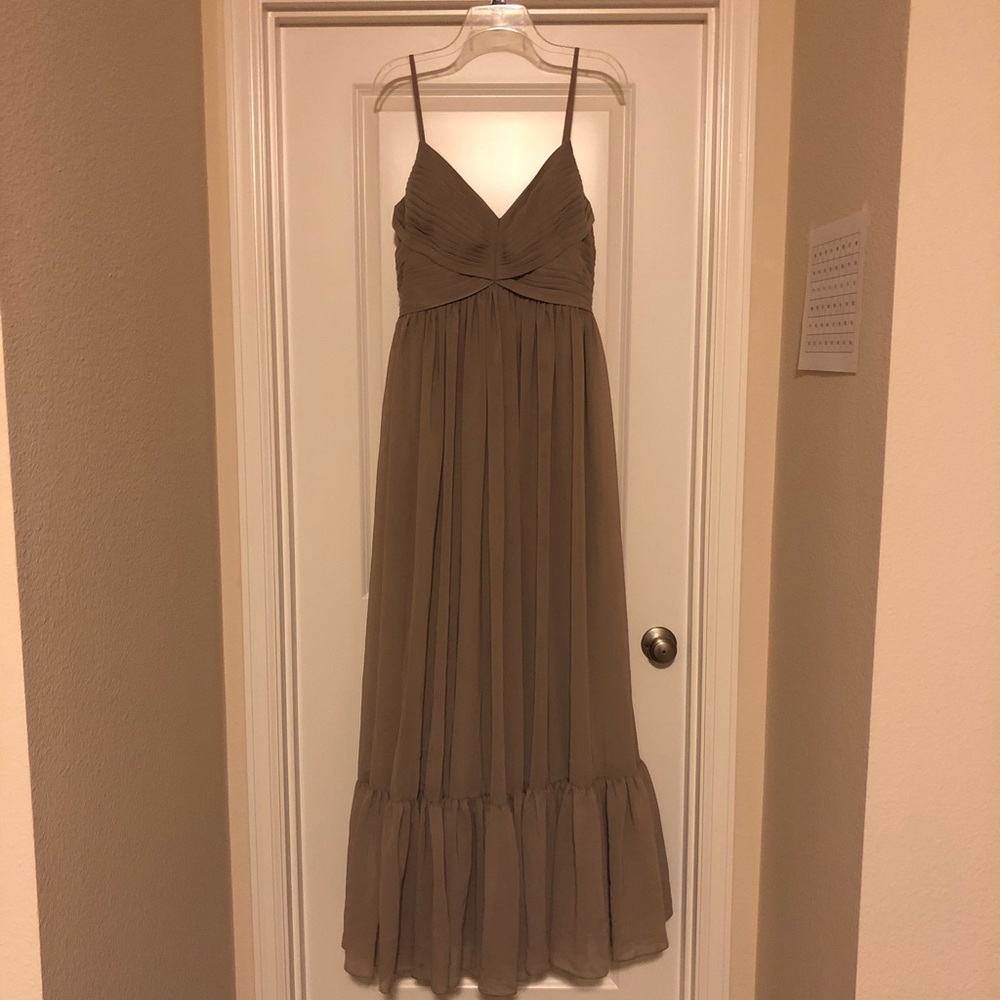 Taupe bridesmaid dress